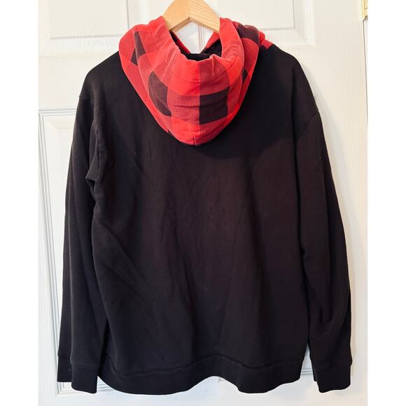 VICTORIA'S SECRET PINK CAMPUS SHERPA LINED HOODIE BLACK/PLAID Large - Picture 3 of 3